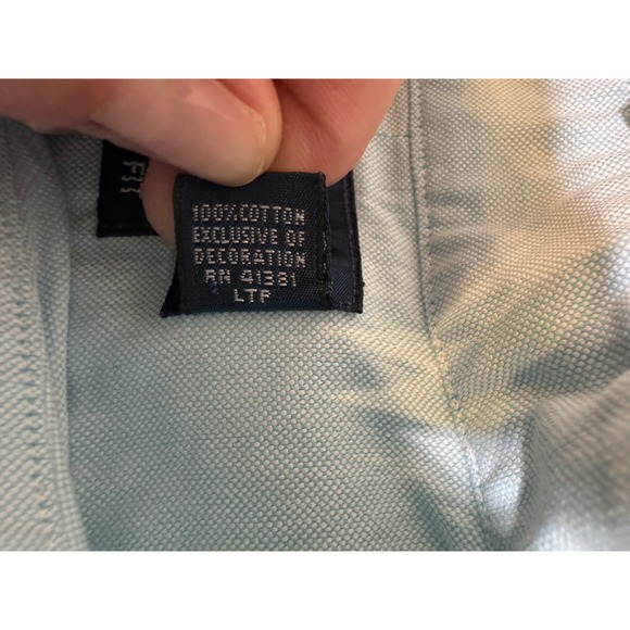 Ralph Lauren Classic Fit Oxford Shirts Men's 17 34/35 Lot of 2 Blue Yellow‎ - Picture 9 of 9